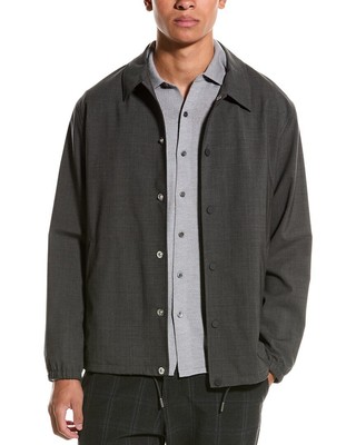 Theory Classic Coach Wool-Blend Jacket Mens Grey L