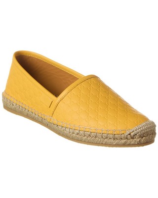 Женские кожаные эспадрильи Gucci Gg Желтый 35,5