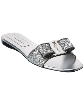 

Женские кожаные сандалии Ferragamo Vicky, Серебряный, NA