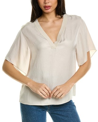 

Женский топ Vince с отделкой в рубчик, коричневый размер