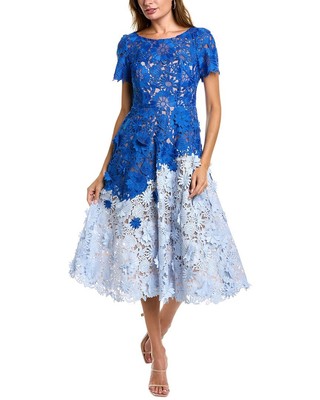 

Женское кружевное платье Marchesa Notte, Синий