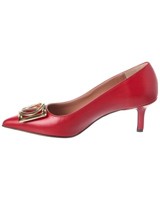 Pre-owned Valentino By Mario Valentino Doria Leather Pump Women's In Red