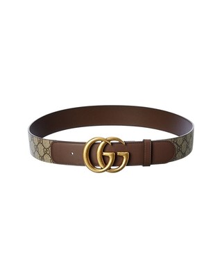 

Женский ремень Gucci из ткани и кожи с двойной пряжкой Gg Gg Supreme, Na