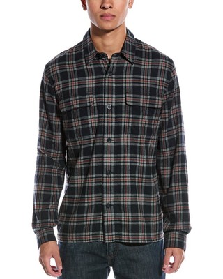 Vince Brushed Flannel Shirt Mens Blue M