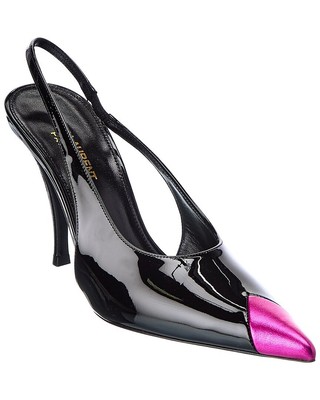

Женские лакированные туфли Saint Laurent Arian 90, черные, Черный, NA