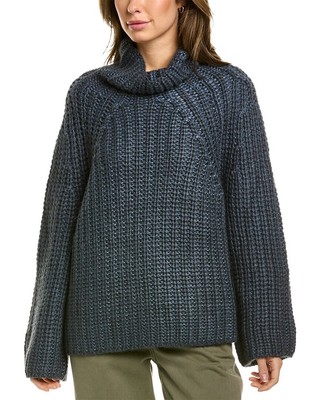 

Lafayette 148 New York Двусторонний женский свитер реглан из альпаки и шелка, Синий