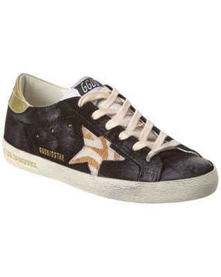 

Женские кожаные кроссовки Golden Goose Superstar черные, Черный, NA