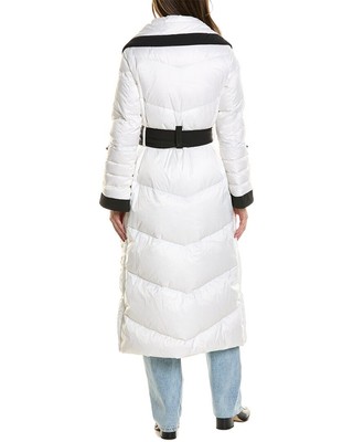 Pre-owned Postcard Post Card Papias Long Down Coat Women's In White