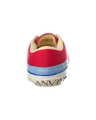 Pre-owned Lanvin Mlted Vulcanized Canvas Sneaker Men's In Red
