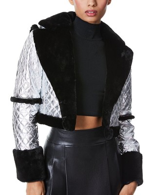 

Alice + Olivia Luisana Пальто женское, Black/silver