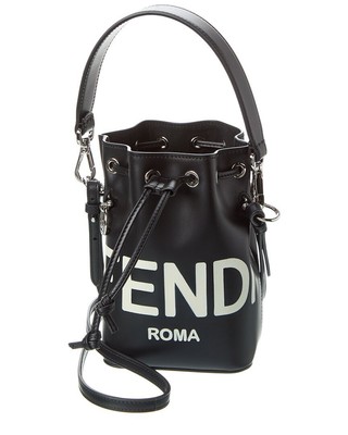 

Мини-кожаная сумка-мешок Fendi Mon Tresor женская, черная, NA