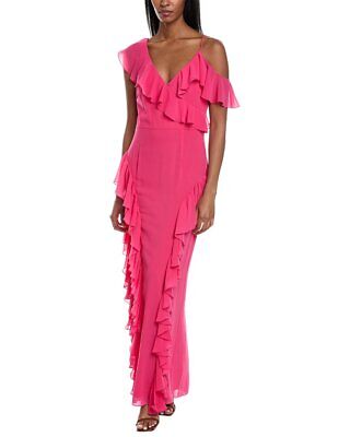 Pre-owned Mikael Aghal Gown Women's 8 In Pink