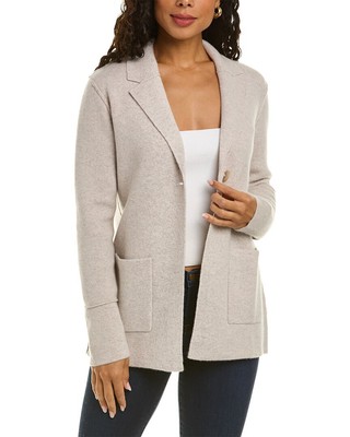 

Женский кашемировый кардиган Forte Cashmere с вырезом на воротнике, бежевый