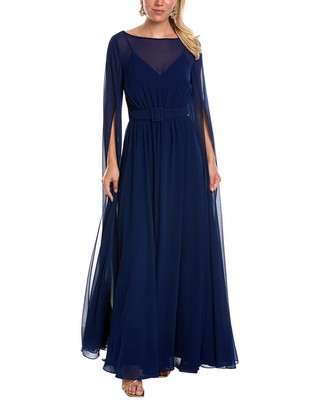

Женское платье с накидкой и рукавами Badgley Mischka, Navy