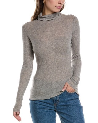 James Perse Rib Funnel Neck Cashmere-Blend Top Womens  4