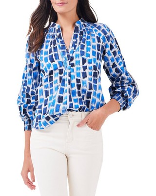 Женский топ Nic+Zoe Petite Brushstroke Blues из полипропилена