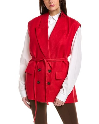 

Brunello Cucinelli Двубортный льняной жилет женский, Bcwshirt