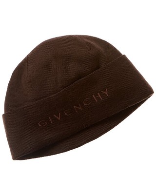 

Женская шерстяная шапка с вышитым логотипом Givenchy, коричневая, Коричневый, NA