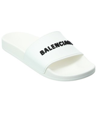 

Женские резиновые шлепанцы для бассейна с логотипом Balenciaga, Белый, NA