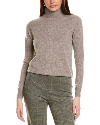 Кашемировый свитер Amicale Cashmere Basic с высоким воротом, женский коричневый Xs