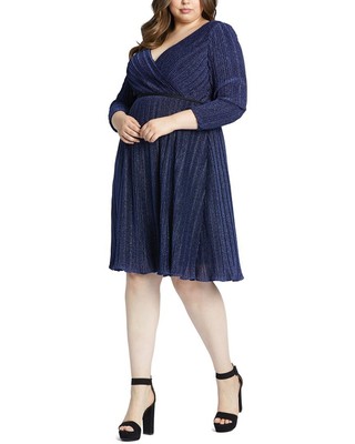 Женское платье Mac Duggal Plus с мерцающим искусственным запахом и рукавом 3/4 16