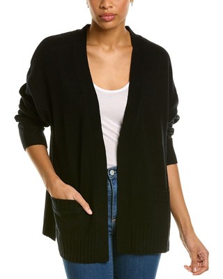 

Amicale Cashmere Массивный открытый женский кардиган из шерсти и смеси кашемира, Черный
