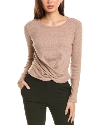 Бархатный женский топ в рубчик с кисточками от Graham & Spencer Geonna коричневого цвета Xs