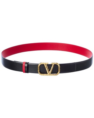 

Женский двусторонний кожаный ремень Valentino Vlogo, Черный
