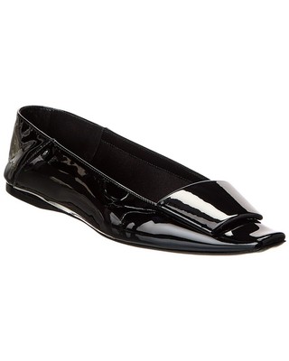 Saint Laurent Poppy Patent Ballerina Flat Womens