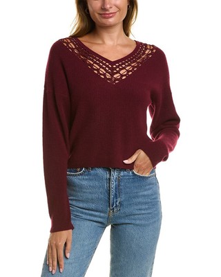 

Осенний кашемировый свитер крючком для женщин, красный