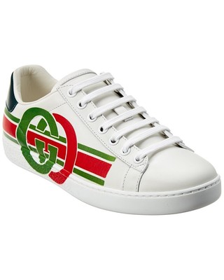 Женские кожаные кроссовки Gucci Ace Interlocking G Белый 37,5