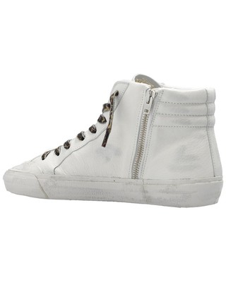 Pre-owned Golden Goose Slide Suede & Leather Sneaker Women's In White