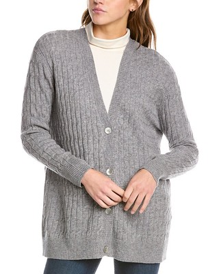 

Женский кардиган-бойфренд Forte Cashmere из шерсти и смеси кашемира, серый размер размера, Grey
