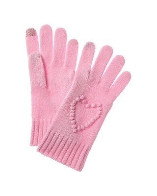 Кашемировые перчатки Hannah Rose Bobble Heart Женские розовые
