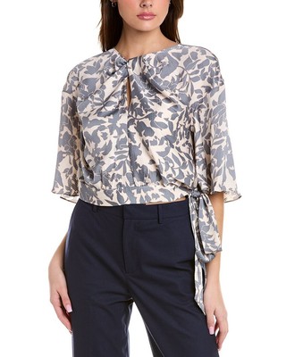 

Bcbgmaxazria Женская блузка с витым вырезом, Бежевый