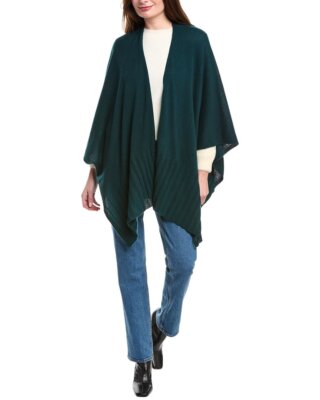 Кашемир Forte Cashmere из легкого кашемира Ruana Женский зеленый