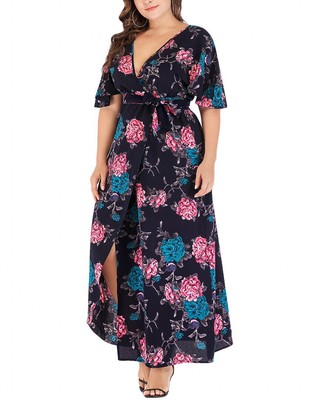 

Женское платье макси Nino Balcutti Plus, Black - pink - blue