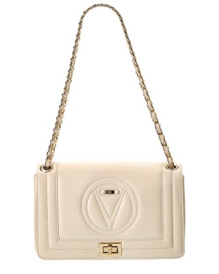 Valentino By Mario Valentino Alice Signature Leather Shoulder Bag Womens White