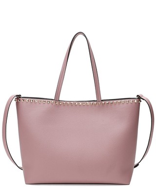 Tiffany & Fred Paris Top-Grained Leather Tote Womens Pink