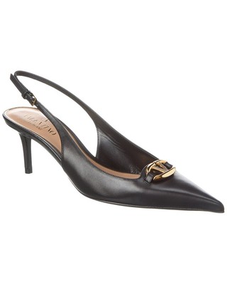 Туфли-лодочки Valentino Vlogo 60 с кожаным ремешком на спине женские черные 40