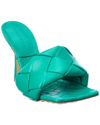 

Bottega Veneta The Lido Intrecciato Женские кожаные сандалии, Синий, NA