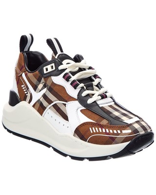 

Женские кроссовки Burberry в клетку из ткани и кожи, Коричневый, NA