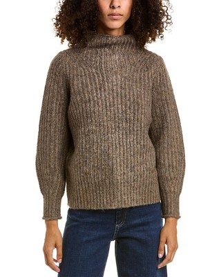 

Женский шерстяной свитер Madewell Loretto с воротником-стойкой, Коричневый