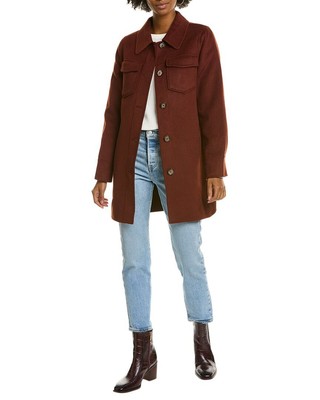 

Женский полушерстяной тренч Tahari Medium Shacket, Rwdred wood, NA