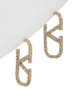 Valentino Vlogo Crystal Earrings Womens Gold