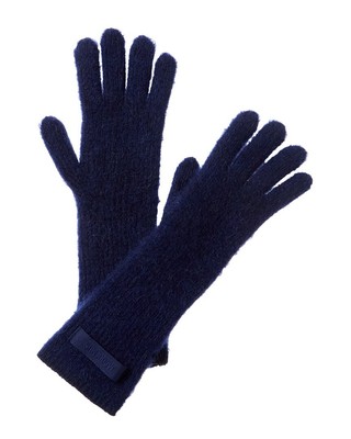 Женские перчатки из смеси альпаки и шерсти Jacquemus Les Gants Gros синего цвета