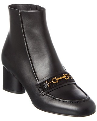 Кожаные ботильоны Ferragamo Axel 55 женские черные 85 C
