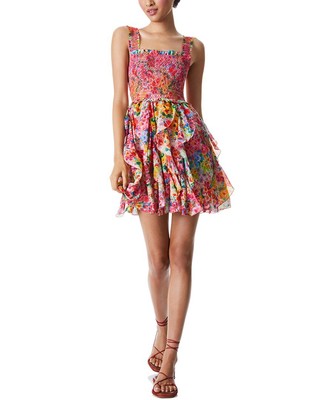 

Женское мини-платье Alice + Olivia Jocelyn из смесового шелка, Kgarden floral