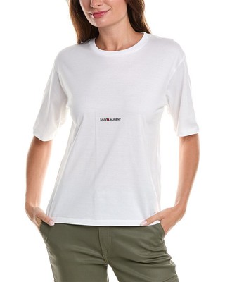 Pre-owned Saint Laurent Rive Gauche T-shirt Women's In White