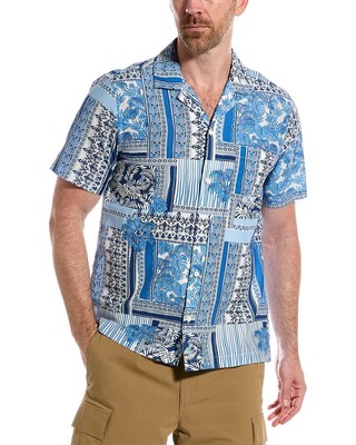 

Мужская рубашка из шелковой ткани J.Mclaughlin Irons Palm Park, Белый